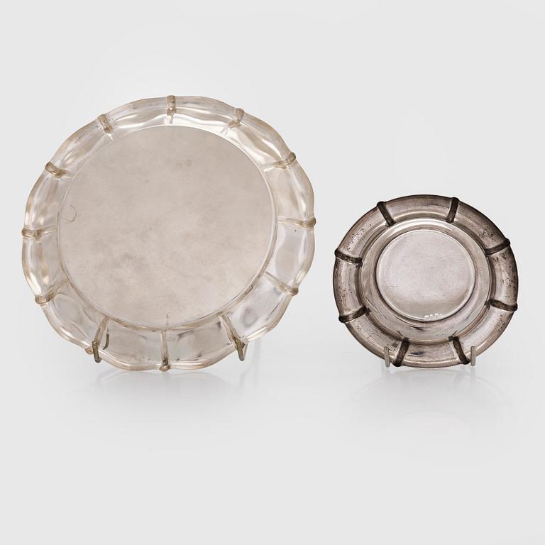 Two silver plates, Czechoslovakia 1921-1941.