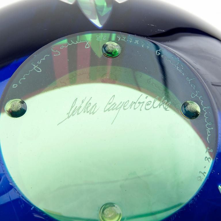 Erika Lagerbielke, Skål, "Saragasso II", Gallery 1988. Orrefors, signerad.