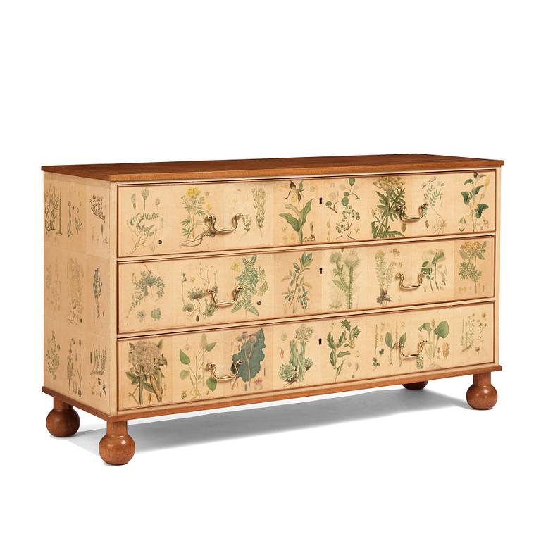 Josef Frank, a "Flora" chest of drawers, Firma Svenskt Tenn, Sweden ca. 1940.