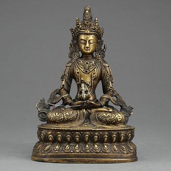 BUDDHA, Amitayus, kopparlegering, Tibet, 1800/1900-tal.