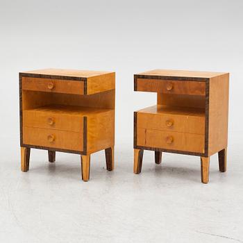 A pair of bedside tables, 1930's/40's.