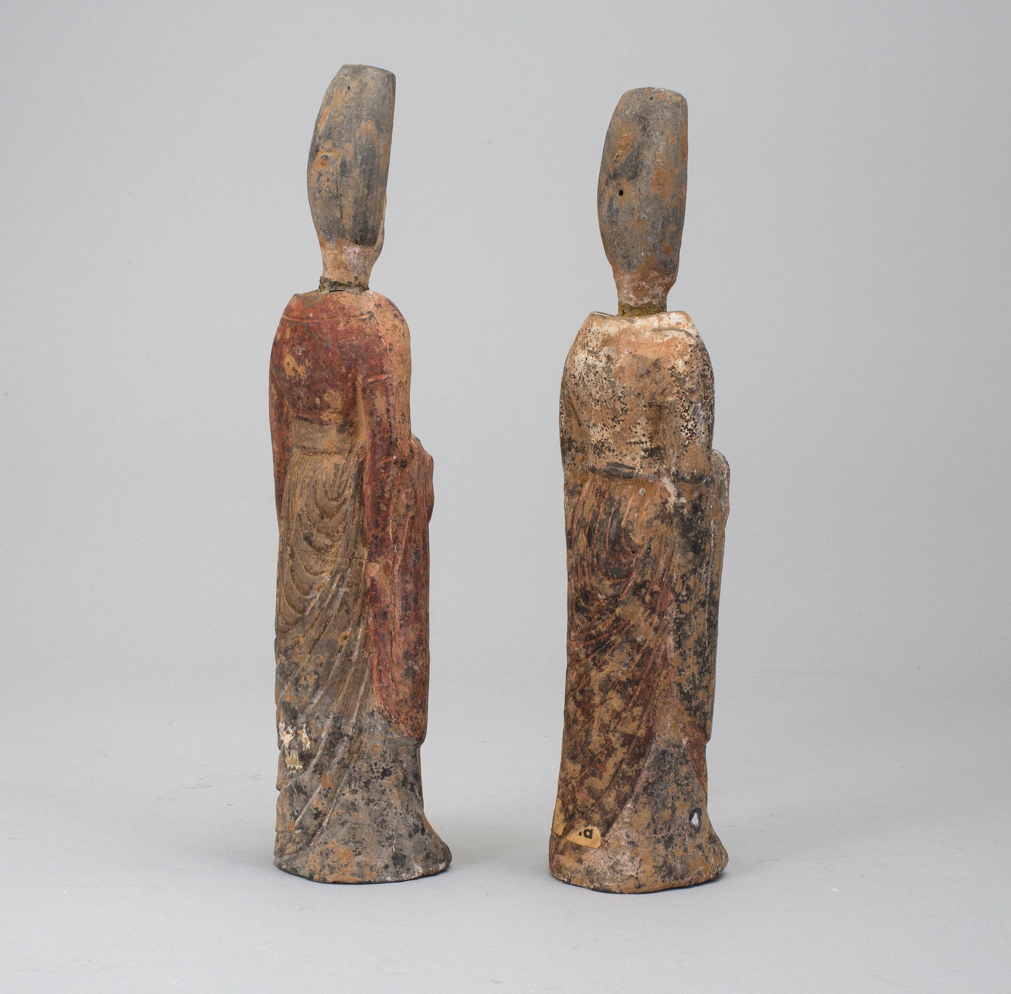 A pair of grave figurines, China, probably Tang Dynasty (608-918).