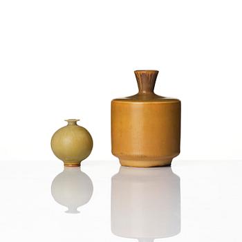 Berndt Friberg, a set of four stoneware vases and two bowls, Gustavsberg Studio 1962-74.