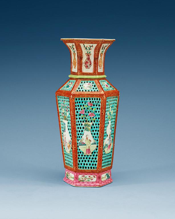 A famille rose vase, Qing dynasty, Qianlong (1736-95).