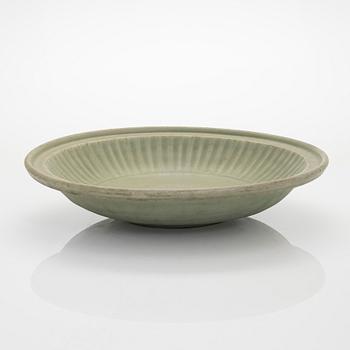 A Celadon dish, Ming dynasty (1368-1644).