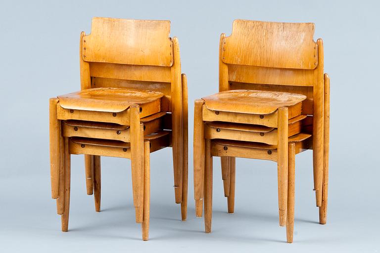 Ilmari Tapiovaara, A SET OF SIX WILMAN CHAIRS.