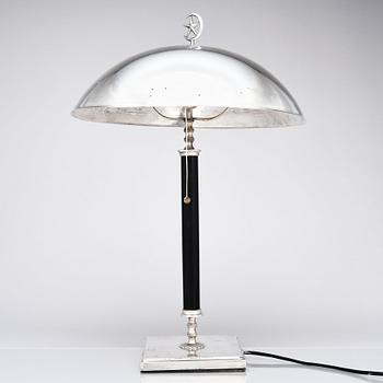 Elis Bergh, attributed to, a Swedish Grace silver plated table light, C G Hallberg, Sweden 1920s.