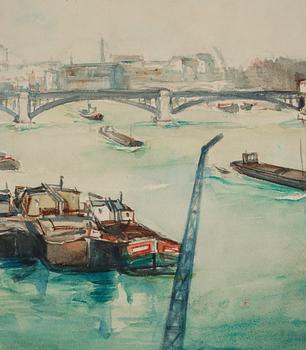 Andrus Johani, watercolor, signed and dated Paris -37.