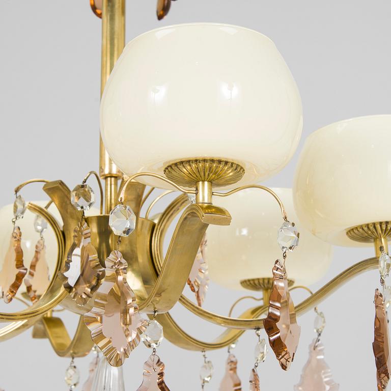 Paavo Tynell, a mid 20th century '1476/6 chandelier for Taito/ Idman.