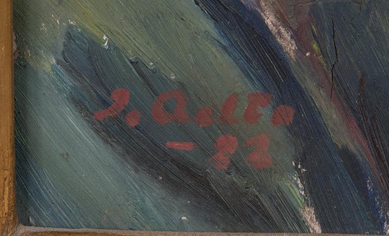 Ilmari Aalto, öljy levylle, signeerattu ja päivätty -22.