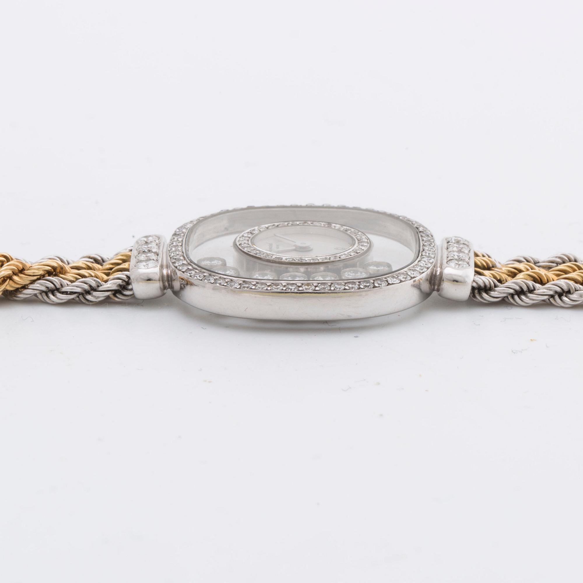 CHOPARD WRISTWATCH, 18K gold and whitegold, brilliant and single-cut diamonds 1,18 ct in total, 22 mm, quartz movement.