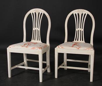 STOLAR, ett par, gustavianska provinsarbeten, omkring 1800.