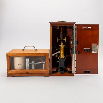 A Microscope and a Barograph first half of the 20th century.