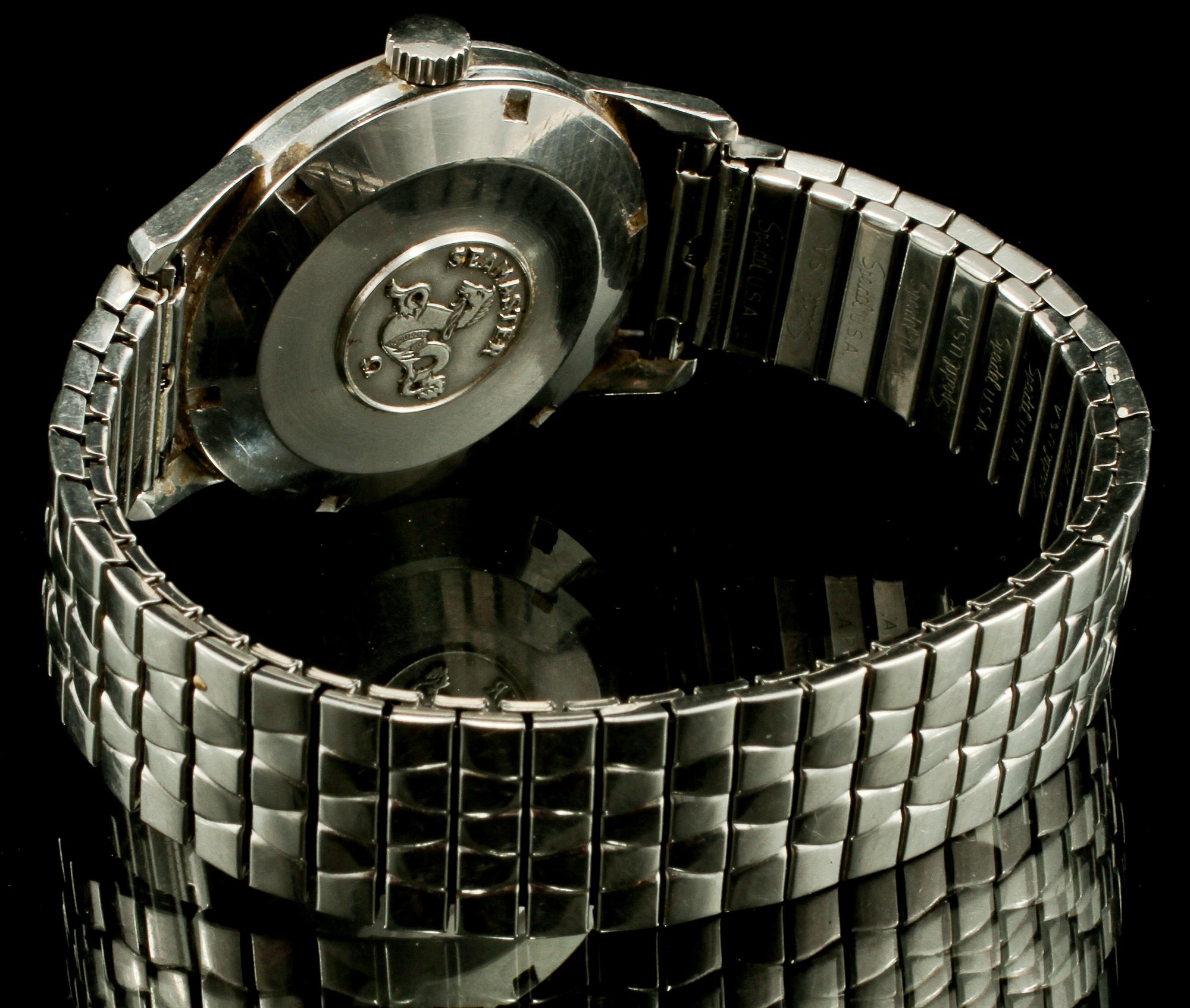 ARMBANDSUR, herr, stål,  "seamaster", Omega. 1900-talets mitt.