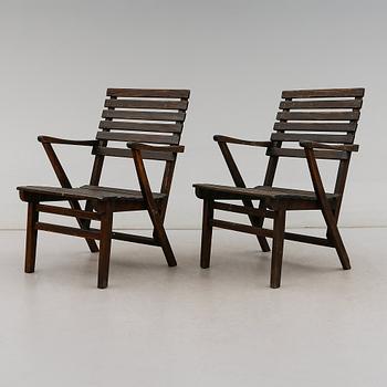 TRÄDGÅRDSSTOLAR, 2 st, "Bergshamra", Carl Malmsten, Igelstaverkern, 1900-talets andra hälft.