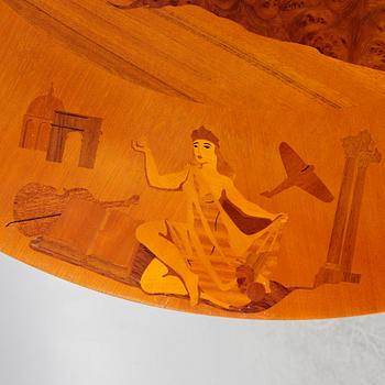 A coffee table, probably Birger Ekman, Mjölby Intarsia, 1938.