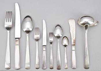 BESTICKSERVIS, 108 delar, silver, Rosenholm, Jacob Ängman, 1900-talets mitt/andra hälft. Tot vikt ca 3600 gram.