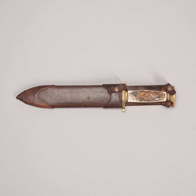 JAKTKNIV, bladet märkt Solinger ca 1900.