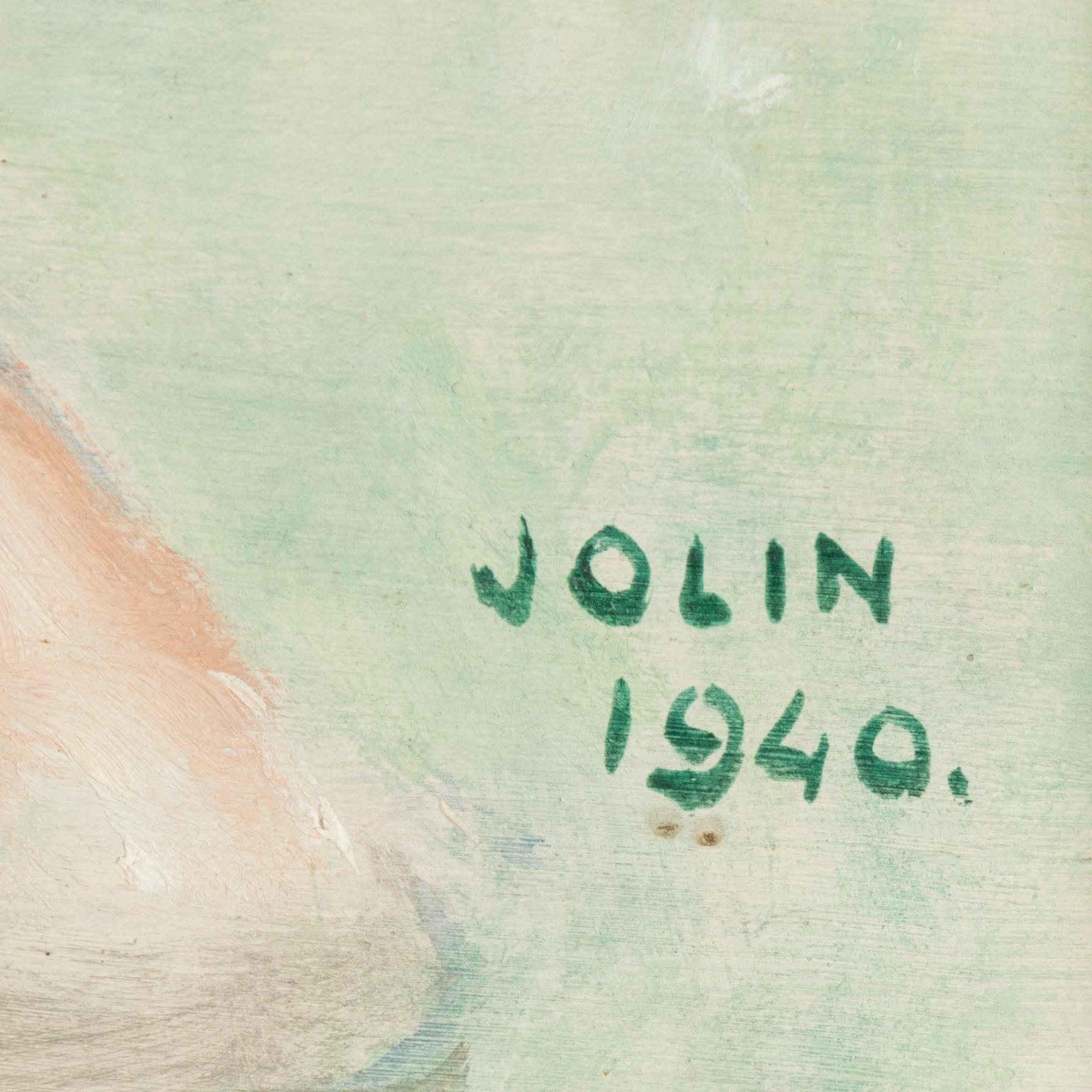 Einar Jolin, olja på pannå, signerad och daterad 1940.