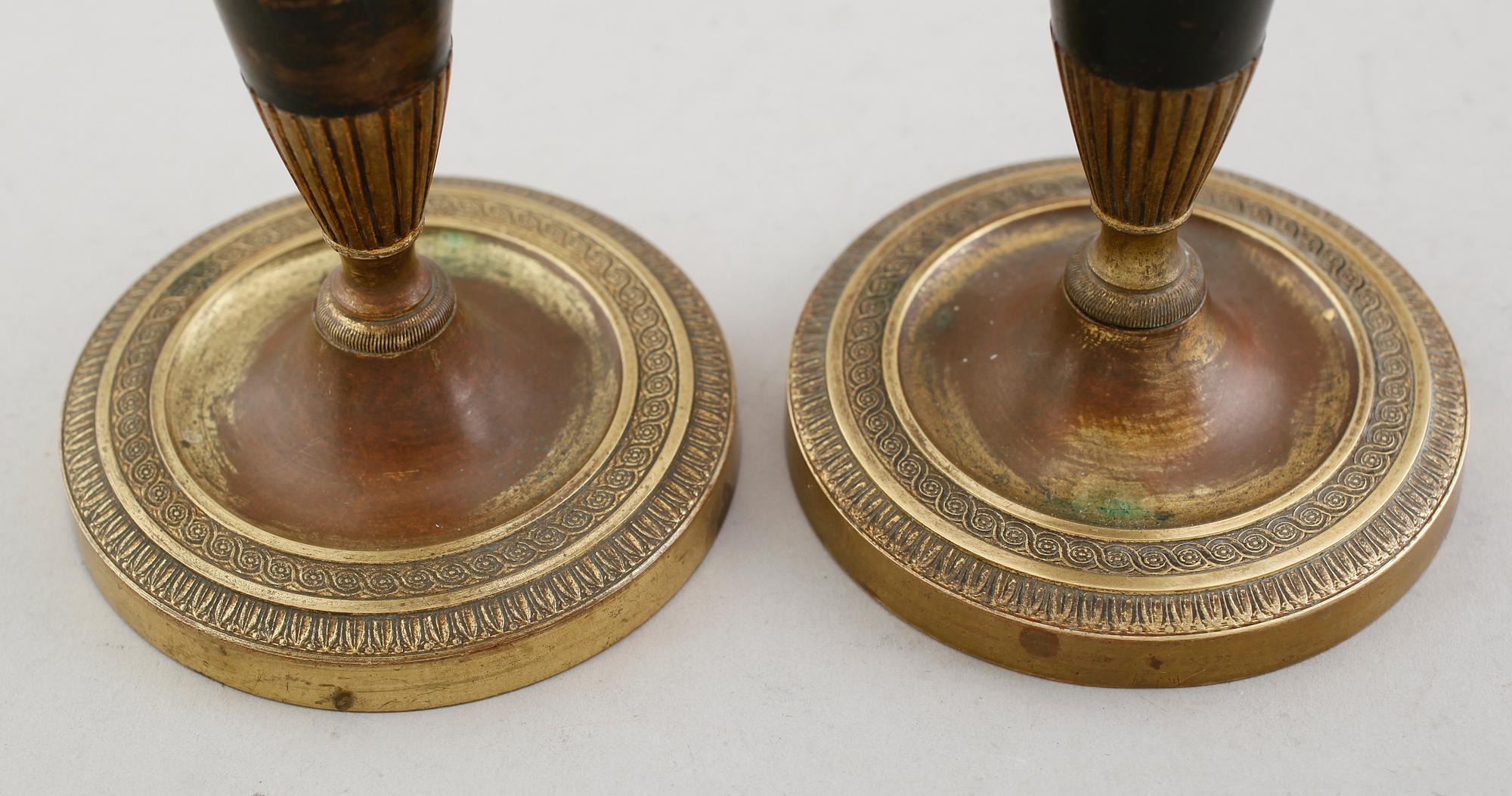 LJUSSTAKAR, 1 par, empirestil, 1900-talets första hälft.