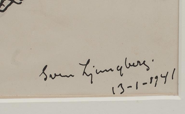 SVEN LJUNGBERG, tuschlavering, signerad och daterad 13-1-1941.