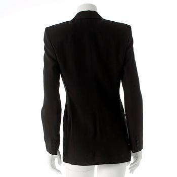 EMPORIO ARMANI, a black suit jacket.