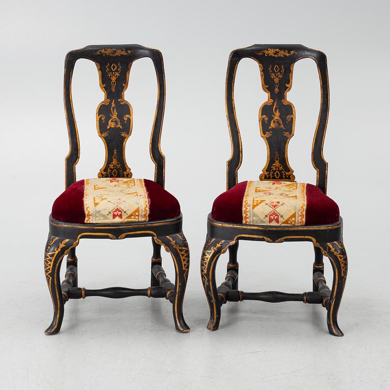 Stolar ett par, senbarock, 1700-tal.