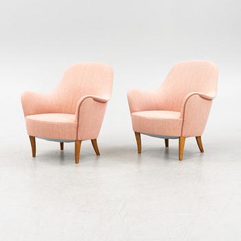 Carl Malmsten, a pair of 'Cirkus' armchairs, second half of the 20th Century.