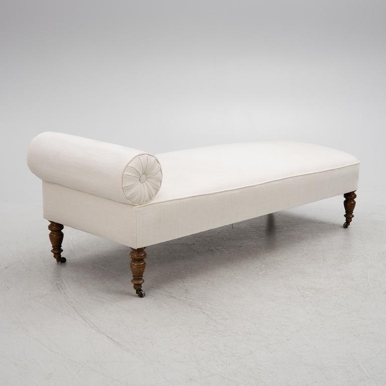 A chaise longue, late 19th Century.