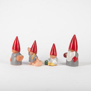 Lisa Larson, a set of four figurines/candlesticks, including K-Studion, Gustavsberg.