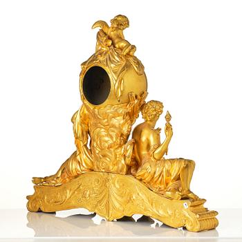 A Napoleon III ormolu mantel clock.
