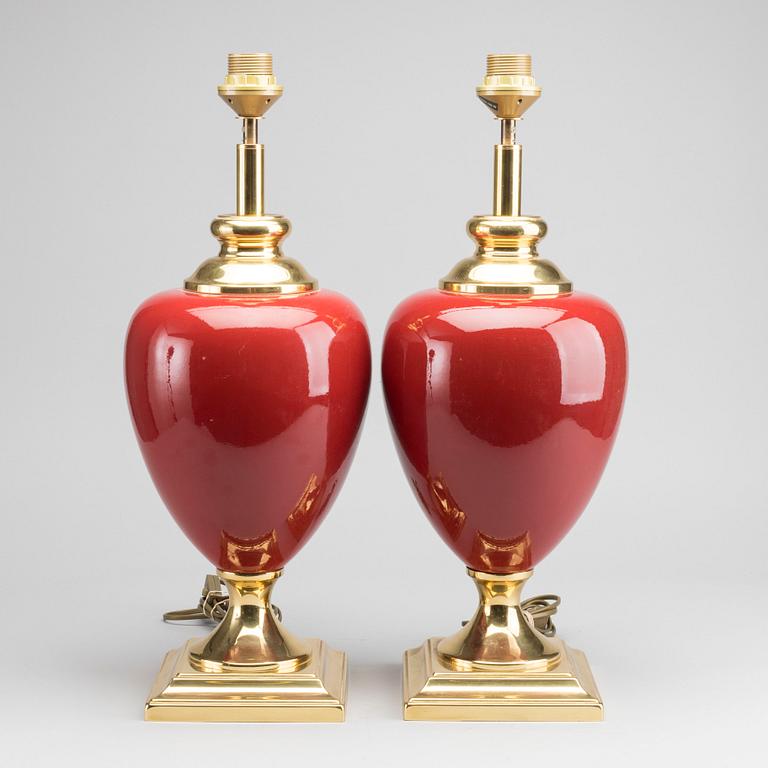 A pair of table lamps, Le Dauphin France, Late 20th century,