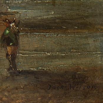 JOHN (Jock) H WILSON, olja på pannå, signerad, 1800-tal.