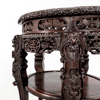 A sculptured wooden stand/table, China, circa 1900.