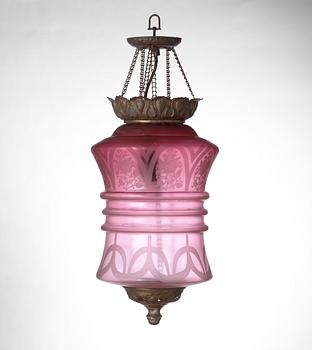 93. A late 19th Century celing lamp.