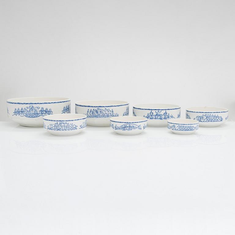 Svea Granlund, bowls, 7 pcs, "Seven Brothers", Arabia, 1928-32.