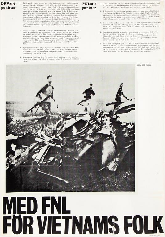 11 posters with political messages, mostly from Sweden, 60/70 s.