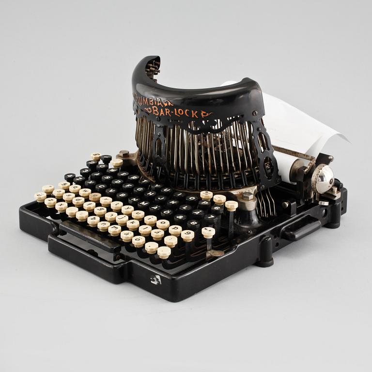 A Columbia Bar-Lock typewriter, early 20th century.