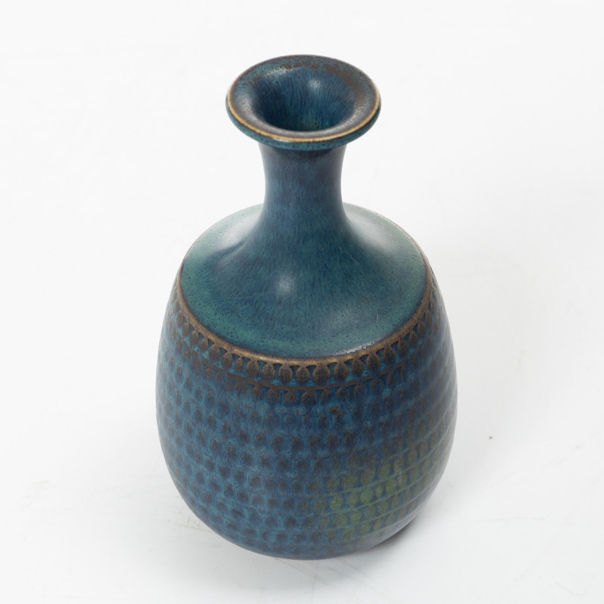 Stig Lindberg, a stoneware vase, Gustavsberg Studio 1964.