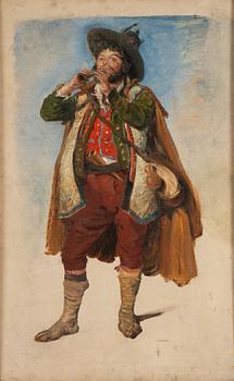 Okänd konstnär, 1800-tal, Italiensk man med flöjt.