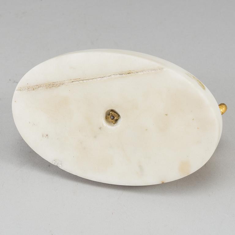 An ormolu and marble paperweight, France, first half of the 19th century.