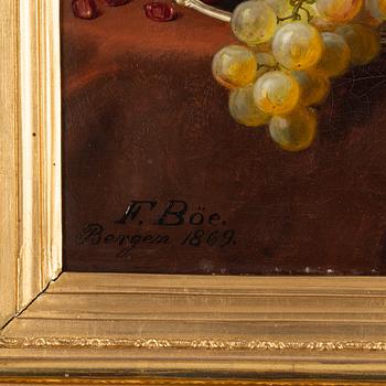Frants Diderik Böe, oil on canvas, signed and dated Bergen 1869.
