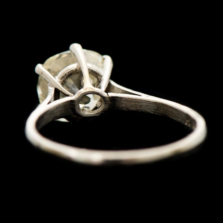 RING, gammalslipad diamant, platina.