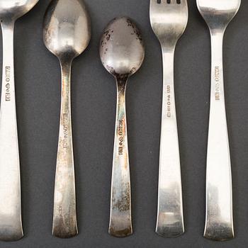 JACOB ÄNGMAN, a 69-piece silver cutlery service from GAB, Stockholm, 1939-66.