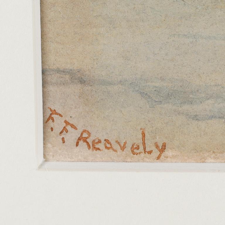 F F REAVELY, akvarell, signerad, England, 1800-tal.