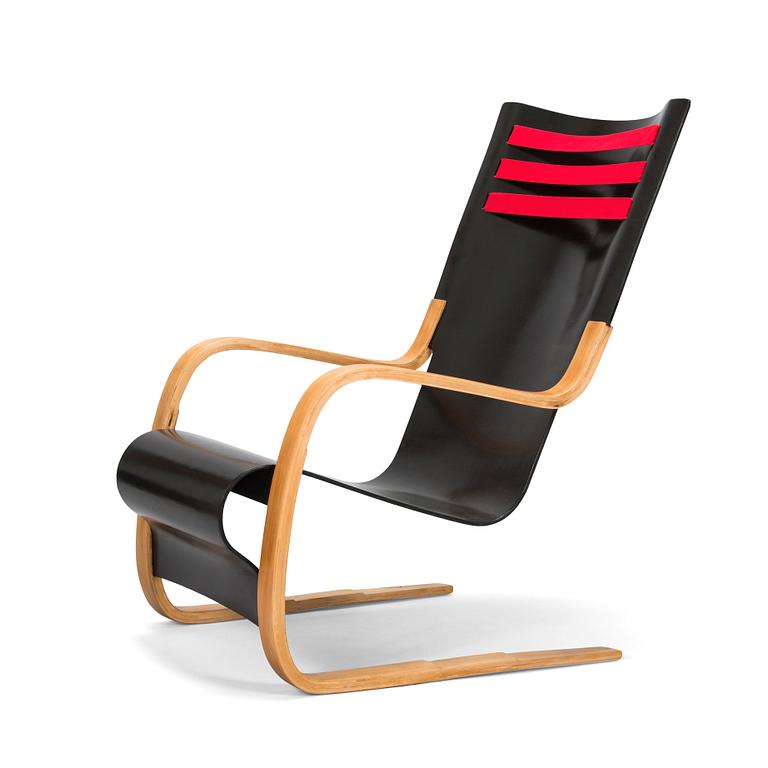 Alvar Aalto, fåtölj "High back chair" för O.Y. Huonekalu-ja Rakennustyötehdas A.B. tidigt 1930-tal.