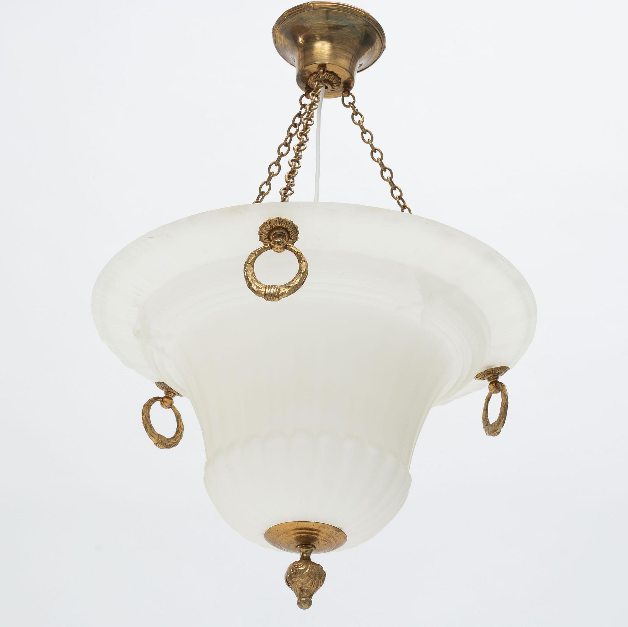 Harald Notini, taklampa, modell "5405", Swedish Grace, Arvid Böhlmarks Lampfabrik, 1920-tal.