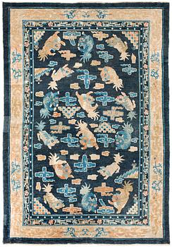 An antique Chinese figural carpet, Qing dynasty.