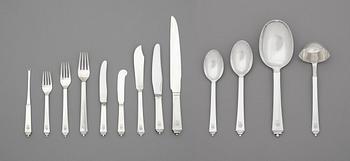 358. A set of 86 pieces of Harald Nielsen's 'Pyramide' flatware, Georg Jensen, Copenhagen 1933-44.