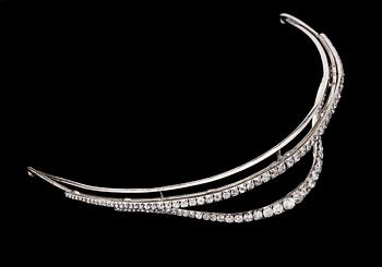 An antique cut diamond tiara, mid 19th century.